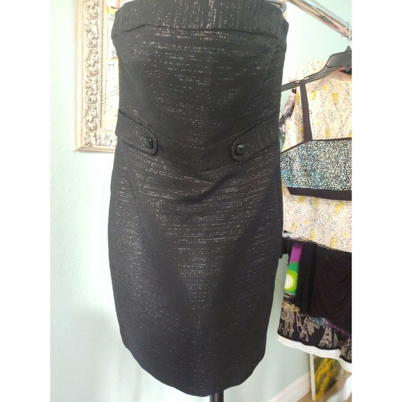 TRINA TURK Black strapless little black Dress 4 - Picture 1 of 9